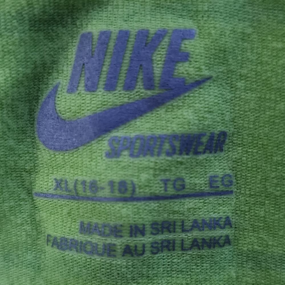 Nike Sportswear Sleeveless Lime Green Dark Green Stripes Xl - Picture 4 of 5